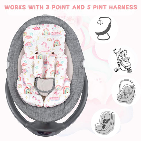 3D Pea Pod Infant Car Seat Insert with Strap Covers, All in One Reversible Baby Car Seat Head Support for Newborn, Soft