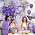 147pcs Purple Balloon Garland Arch Kit, Different Sizes with Dark Purple Light Purple Metallic Silver Confetti Lavender