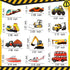 QTL Truck Stickers for Kids, Boys Tractor Stickers for Water Bottles, Easter Basket Stuffers, 50Pcs