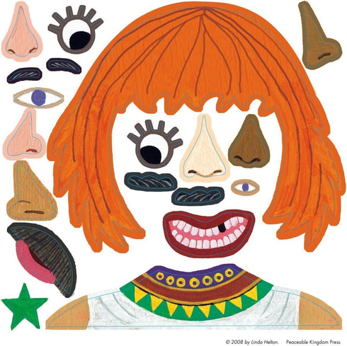 Peaceable Kingdom Funny Faces Reusable Sticker Tote