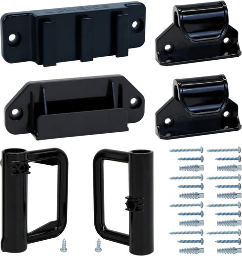 Retractable Baby Gate Replacement Parts, Black, Full Set Wall Mounting Accessories for Pet Gates