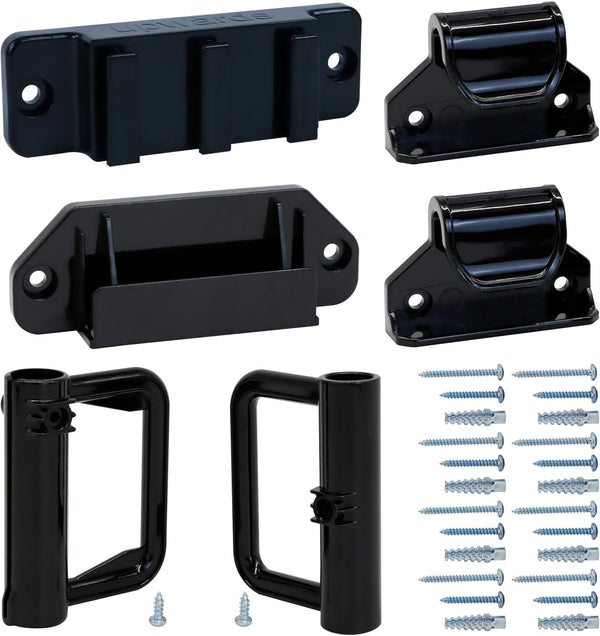 Retractable Baby Gate Replacement Parts, Black, Full Set Wall Mounting Accessories for Pet Gates
