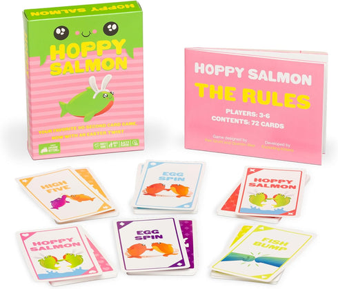Exploding Kittens Presents: Hoppy Salmon, Quick Card Game for Family Fun, 3-8 Players, Ages 6+
