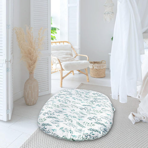 DILIMI Newborn Lounger Pillow Cover - Soft Green Leaf Design