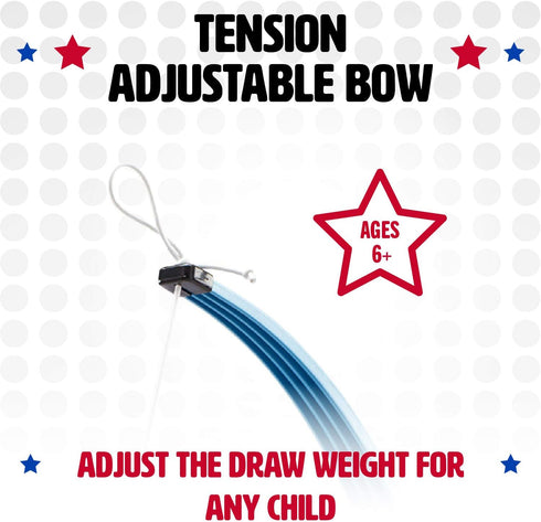 NSG Deluxe Bow and Arrow Set for Kids, Toy Archery Bow with Target, Suction Cup Arrows, Quiver