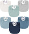 Konssy 6 Pack Muslin Baby Bibs - 100% Cotton Absorbent Bandana Bibs for Boys Girls Drooling and Teething