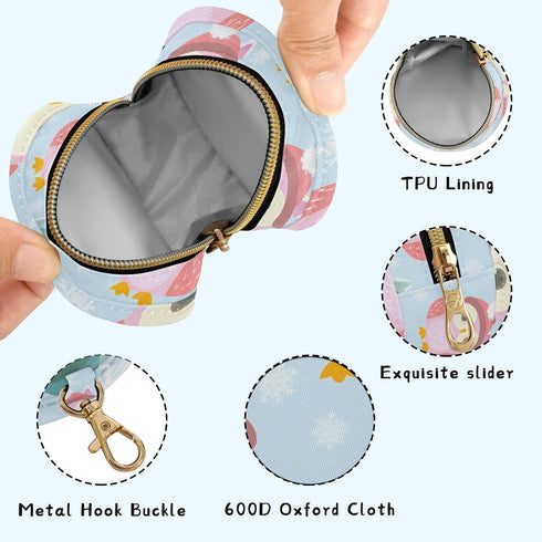 Owl Round Pacifier Storage Case with Zipper, Portable Pacifier Case for Travel, Diaper Bag & Purse, Pacifier Container