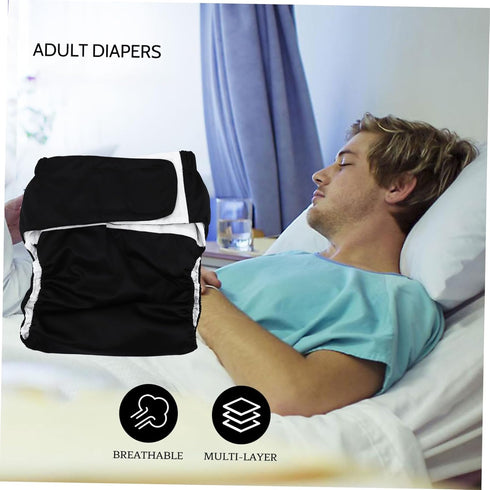 Comfortable Reusable Cloth Diaper for Adults - Black Design for Daily Use