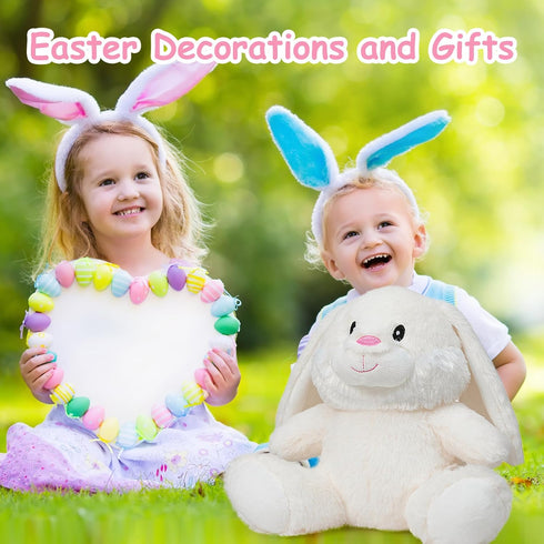 10inch HollyHOME Bunny Stuffed Animal, Easter Bunny Plush Toys, Soft and Cuddly Stuffed Rabbit Easter Gift for Kids