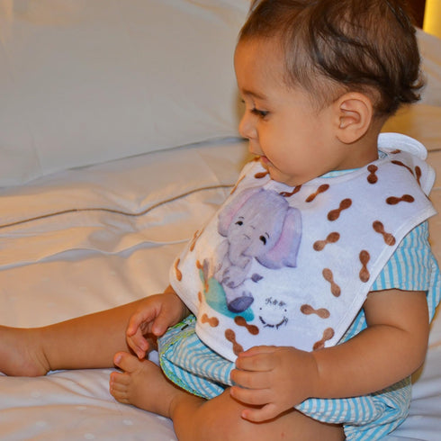 K & C Baby Bib and Burp Cloth Set - Soft Plush Bibs and Burp Cloths, 2 Pack