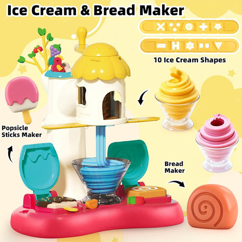 Kaelinda Sets 4-8, 3+, 3 4 5 6 7 Play Color Dough for Kids Ages Ice Cream Maker Playdough Kits for Kids Ages Play Food