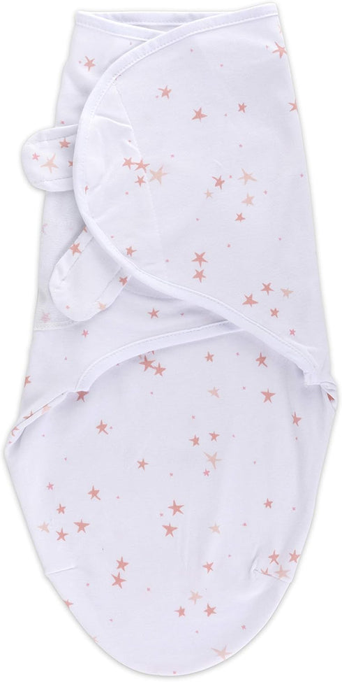 Ely's & Co. Adjustable Swaddles for Newborn, Baby Swaddles 0-3 Months, 2 Pack (Dusty Rose and Mauve Pink Star)