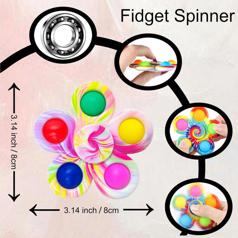32PCS, Fidget Spinner Bulk Sensory Toys for Kids and Adults, Stress Relief for ADHD and Autism, Perfect Birthday