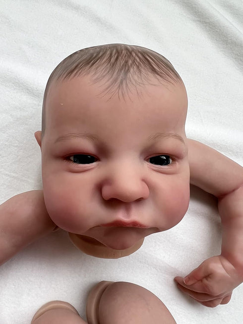 Anano Reborn Baby Doll Kit DIY Levi Kits, 19 Inch Silicone Vinyl Sleeping Doll for Kids Age 3+