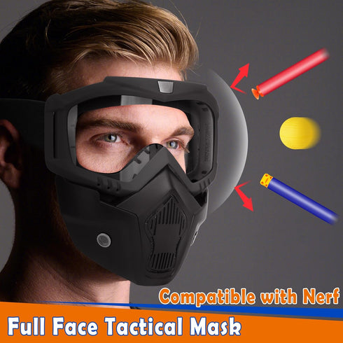 POKONBOY Detachable Masks, Tactical Mask with Goggles for Nerf Rival Blasters, Compatible with Apollo, Zeus, Khaos