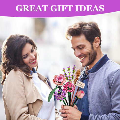OSDUE Sets, 547 Mini Bricks Flower Bouquet Building Artificial Flowers, DIY Unique Decoration Home, Pieces Botanical