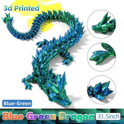 TXB3DOK 31.5 3D 3D 3D Large Printed Dragon Bigger Fidget Animals Toys, Giant Flexible Articulated Fidget Toy, Huge