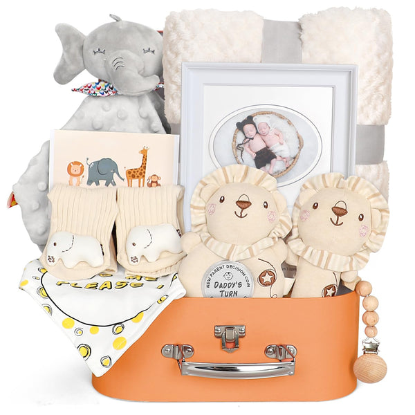 Baby Shower Gifts for Boys Girls, Baby Gifts Basket Newborn Blanket Rattle