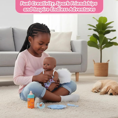 Set 7 Set CARANOVO Baby Doll Accessories Pcs Feeding Bottle Toys, Magic Disappearing Milk & Juice, Pretend Play