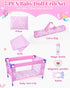 Playset 18 Inch BABESIDE Baby Doll Crib with Bedding & Accessories, Portable Baby Doll Crib for Dolls, Pretend Play