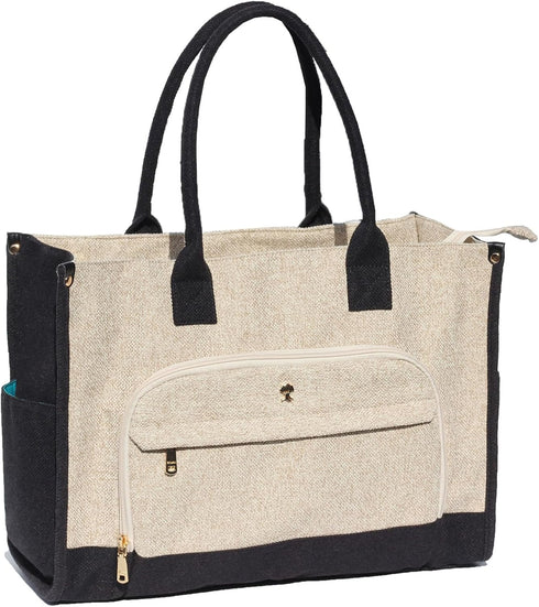 ESVAN Travel Diaper Tote Bag, with 2 Insulated Pouches Utility Tote Travel Diaper