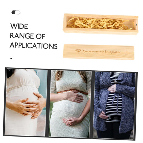 Totority Delicate Wooden Pregnancy Test Box with Lid for Announcement Keepsake Storage Case Elegant Lidded Family