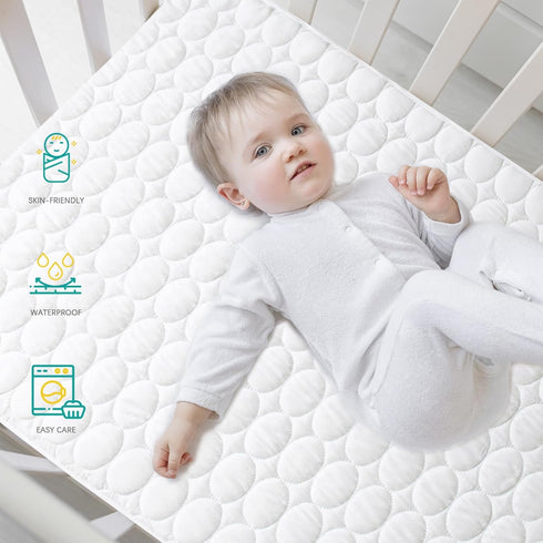 52 28), Biloban Crib Mattress Protector Pad Waterproof, Toddler Waterproof Crib Mattress Cover, Machine Washable