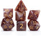 Gate Keeper Games and Dice: Aether Dice - Latte Dice 7pc RPG Set, Brown & Cream Swirled with Holographic Glitter