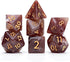 Gate Keeper Games and Dice: Aether Dice - Latte Dice 7pc RPG Set, Brown & Cream Swirled with Holographic Glitter