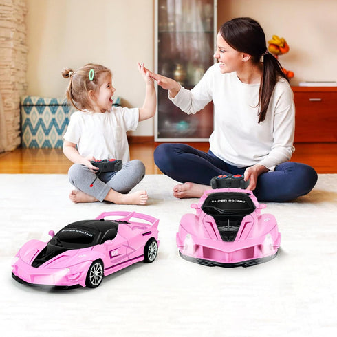 Remote Control Car for Kids, Pink RC Car for Girls, Vehicle Toy Car Hobby Racing Car Toys with Lights & Controller, Birthday Gift for 3-7 8-12 Year Old Boys Girls