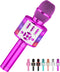 Amazmic Kids Karaoke Microphone Machine, Portable Wireless Karaoke Machine with LED Lights, Gift for Children Adults