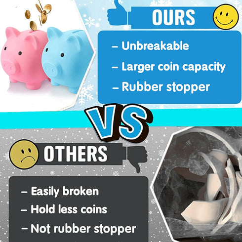 Piggy Bank for Sbrvaniy Piggy Coin Banks for Boys and Girls, My First Unbreakable Plastic Money Bank, S/M/L Size
