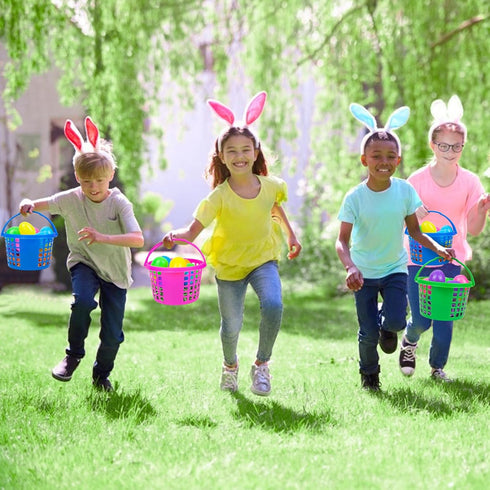 24 Set, 120g Evoio Easter Baskets Bulk for Kids, PCS Small Easter Baskets Bulk for Egg Hunts Easter Bucket Bags