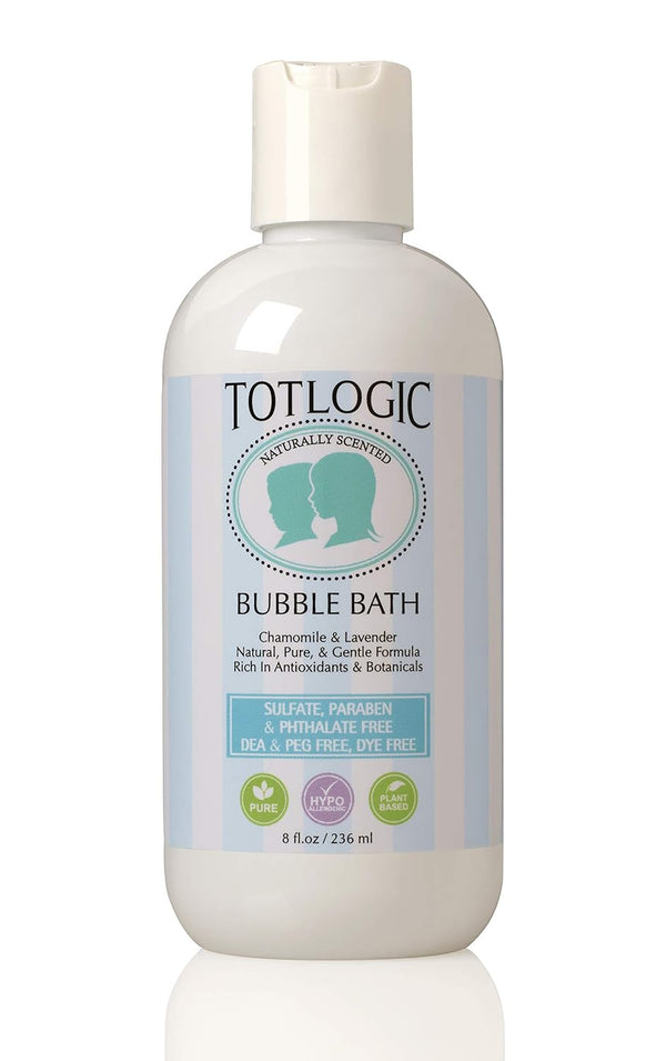TotLogic Sulfate Free Bubble Bath - 8 oz, Original Scent, Gentle & Hypoallergenic, No Parabens or Sulfates