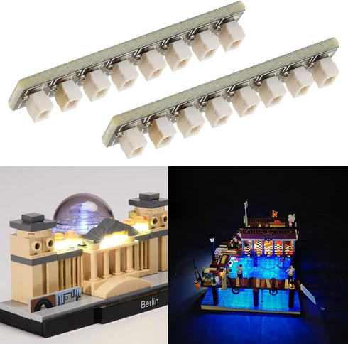eMagTech 3pcs 8-Port Expansion Boards DIY Kit for LEGO, Compatible with Other Building Blocks
