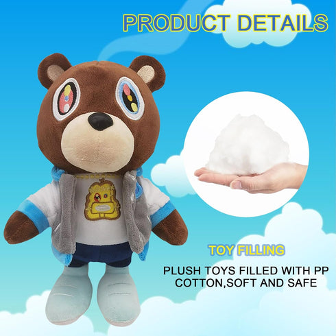 Cute Plush Bear Toy - 10 Inch Soft Stuffed Animal, Perfect Graduation Gift for Kids and Fans