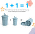Silicone Parent-child Straw Cup, BPA Free, Heat Resistant, Silicone Straw Baby Cups Set for Big Kids Toddlers (Ether)