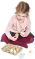 6 3+ Tender Leaf Toys - Wooden Eggs - Pieces Pretend Food Play Solid-Wood Eggs with Carton Box, Realistic Easter Egg