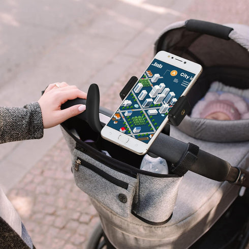 2 Pcs Stroller Phone Holder, Portable Cell Phone Holder Stand, Universal Stroller Accessories for Parent Baby Toddler