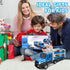 DOWELLIN 6 1 6Pcs 3 4 5 6 7 8-Blue in Transport Truck Toys for Kids, Police Trucks Carrier Cars with Metal Race Car