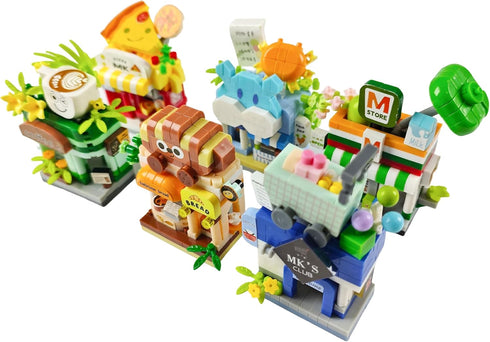 Gearblox 6 Set Set Street City View Mini House Festival Micro Building Toy Blocks for Home Decor Toys Gifts