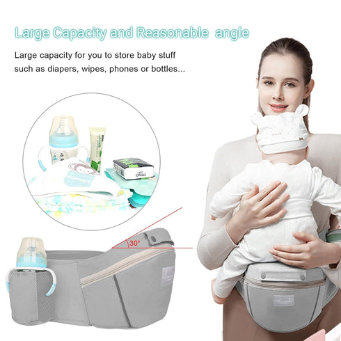 9 1 Backpack 7-45 lbs Baby Carrier with Hip Seat, Multi-Functional in Baby Wrap Carrier Newborn to Toddler for All