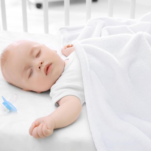 BEDELITE Baby Blankets for Boys and Girls - 30" x 40", Soft Cozy Fuzzy Fleece Blanket for Kids, White