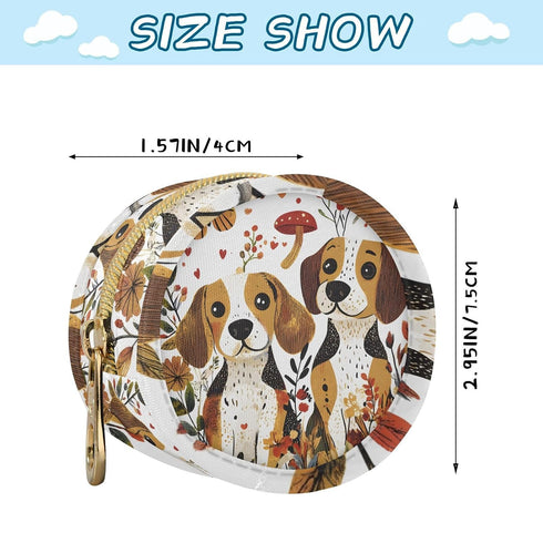 Cartoon Beagle Dogs White Cute Baby Boy Pacifier Case Holder Portable Coin Purse Wallet Bag, Baby Items Container Box
