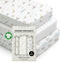 100% Organic Cotton Baby Crib Sheets (3-Pack) GOTS Certified, Soft Fitted Sheets