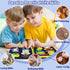 (Blue/P8) Qizfun Toddler Busy Board Montessori Toys Sensory Busy Book, Educational Learning Travel Toy for Airplane