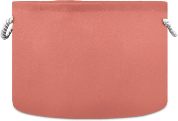 Salmon Toy Storage Bin for Kids Dog Toy Storage Basket Round Canvas