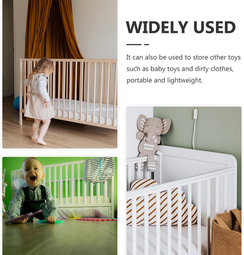 KOMBIUDA Diaper Organizer Hanging Storage Bag for Crib Bedside, Parent Must-have Diaper Container with Milk Bottle