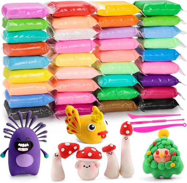 Air Dry Clay Kit - 36 Colors Ultra Light Magic Clay with Tools, Safe and Non-Toxic for Kids