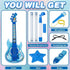 MOEAWS Set, 3-5 5-9, Kids Guitar and Microphone Toy Guitar with Adjustable Volume and Strap, Microphone with Stand